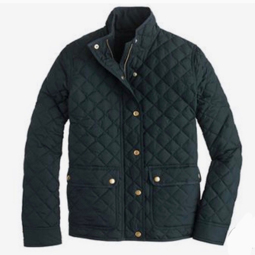 J. Crew Black Quilted Field Jacket